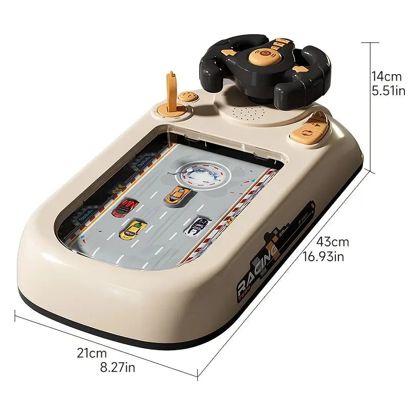 Kids Racing Game Console with Steering Wheel