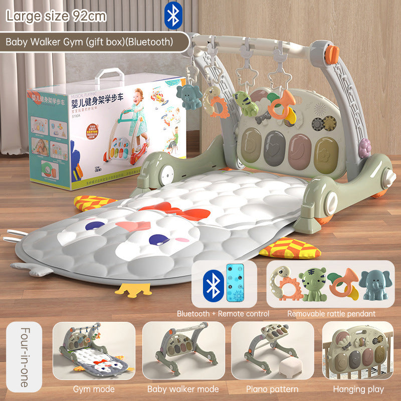 4 IN 1 Baby Walker Gym Training Mat – Musical Play Mat with Piano & Lights for Kids