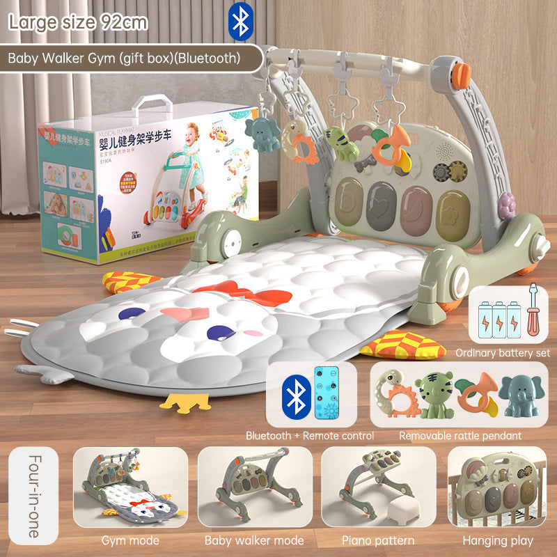 4 IN 1 Baby Walker Gym Training Mat – Musical Play Mat with Piano & Lights for Kids