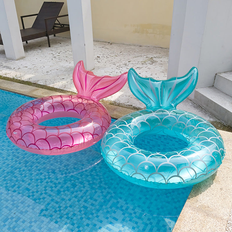 Mermaid Swimming Ring with Backrest – Inflatable Pool Float