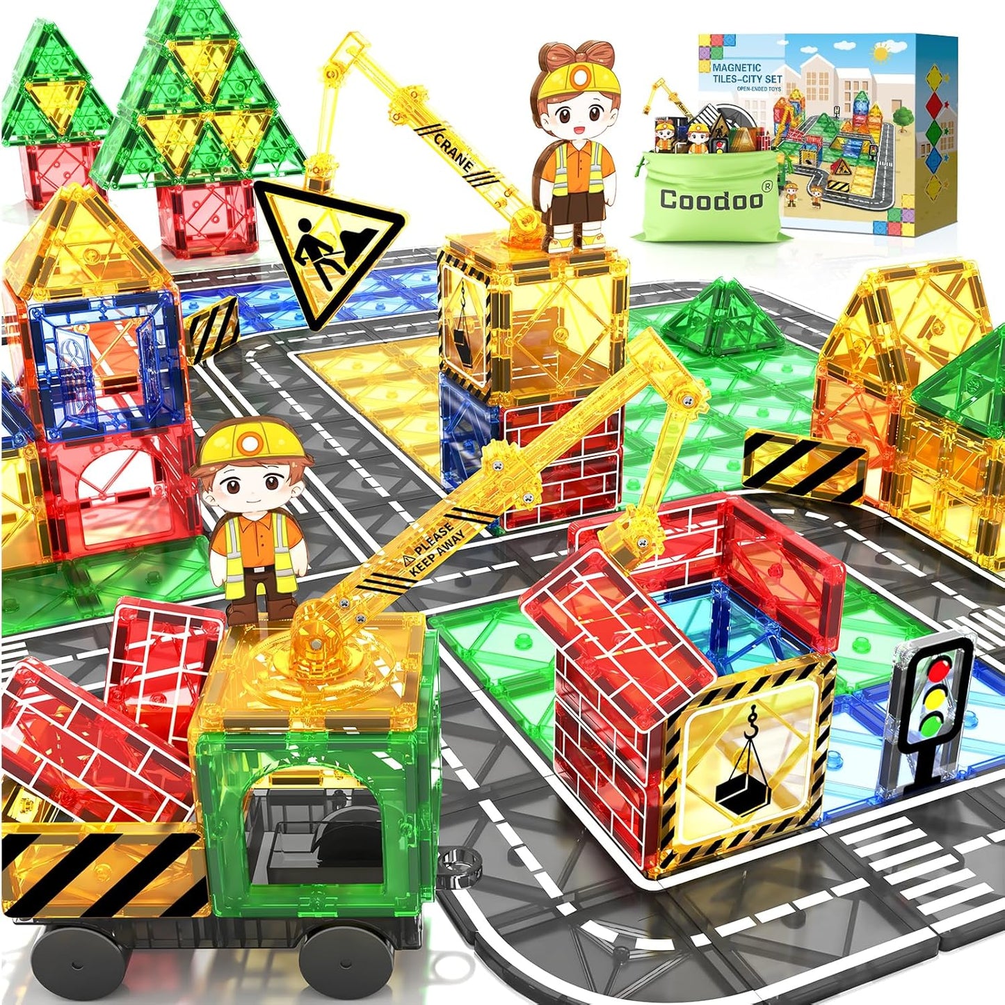 Magnetic Road Tile City Set