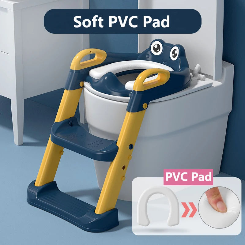 KinderPot™ Folding Baby Potty Training Seat with Step Stool Ladder – Portable Travel Toilet