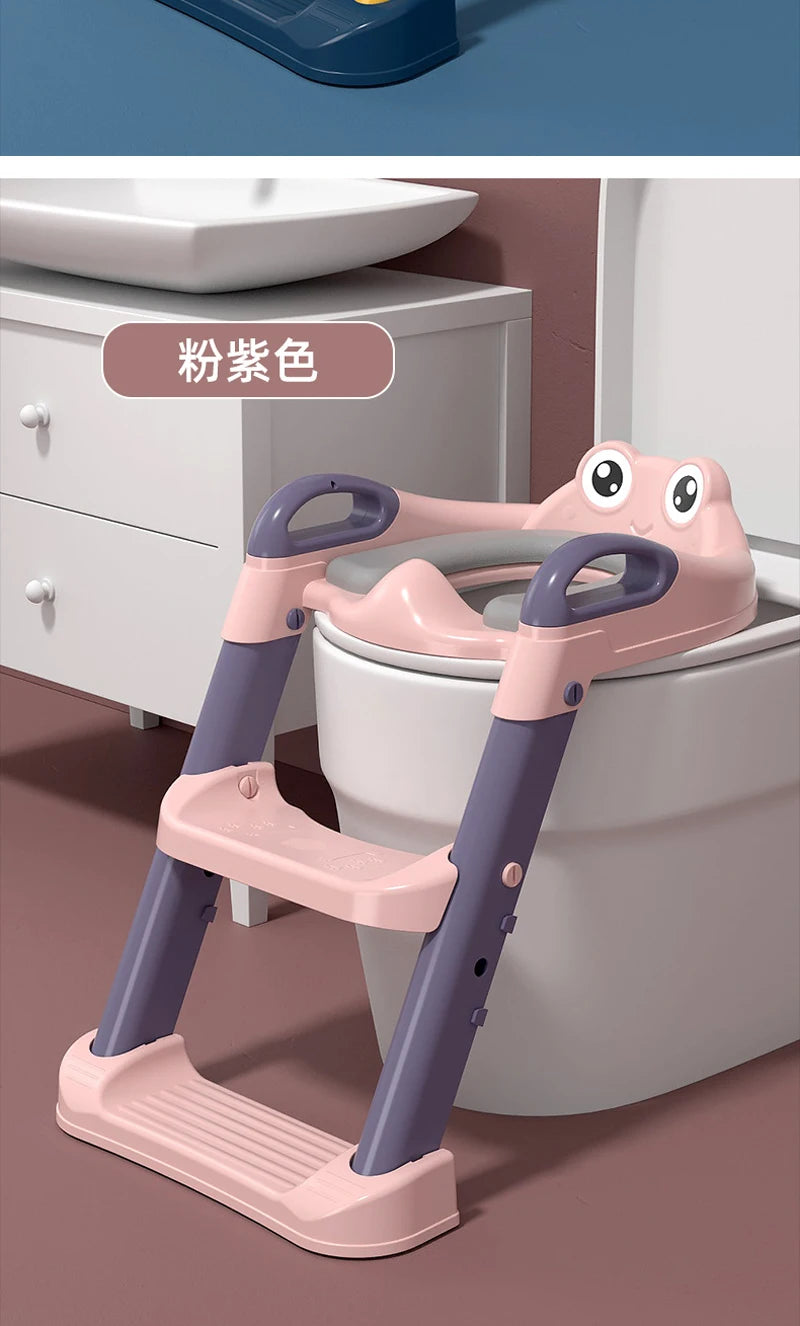 KinderPot™ Folding Baby Potty Training Seat with Step Stool Ladder – Portable Travel Toilet