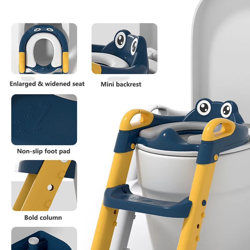 KinderPot™ Folding Baby Potty Training Seat with Step Stool Ladder – Portable Travel Toilet