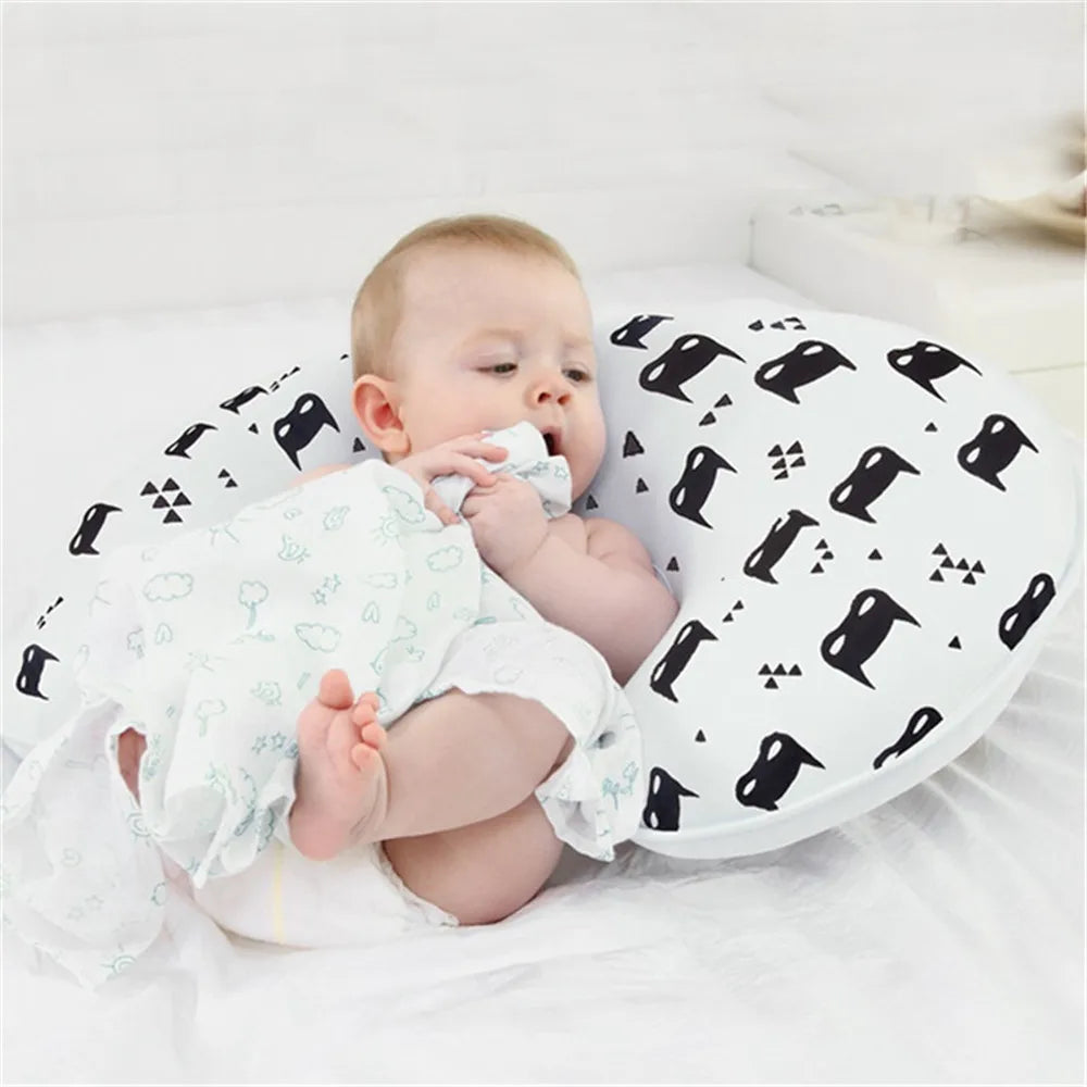 2-Pack U-Shaped Baby Nursing Pillows with Cotton Zipper Covers
