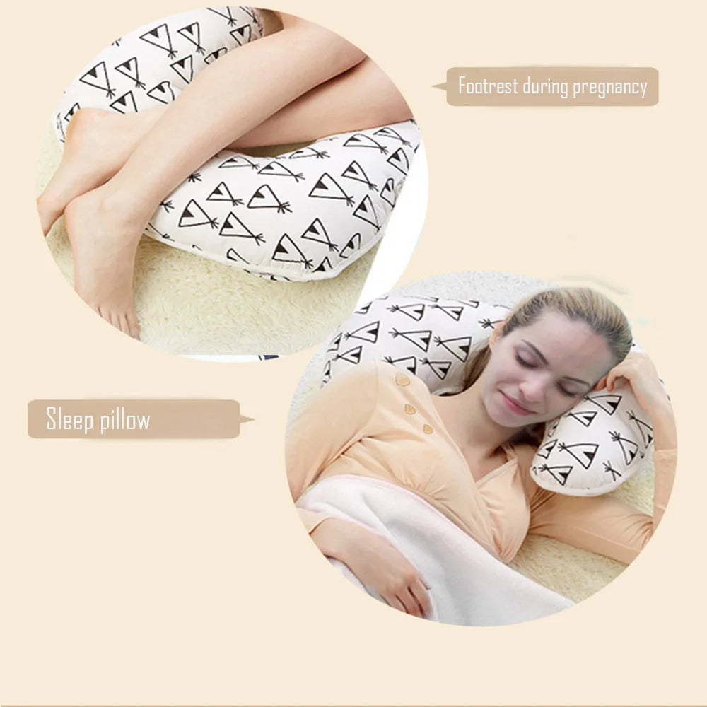2-Pack U-Shaped Baby Nursing Pillows with Cotton Zipper Covers
