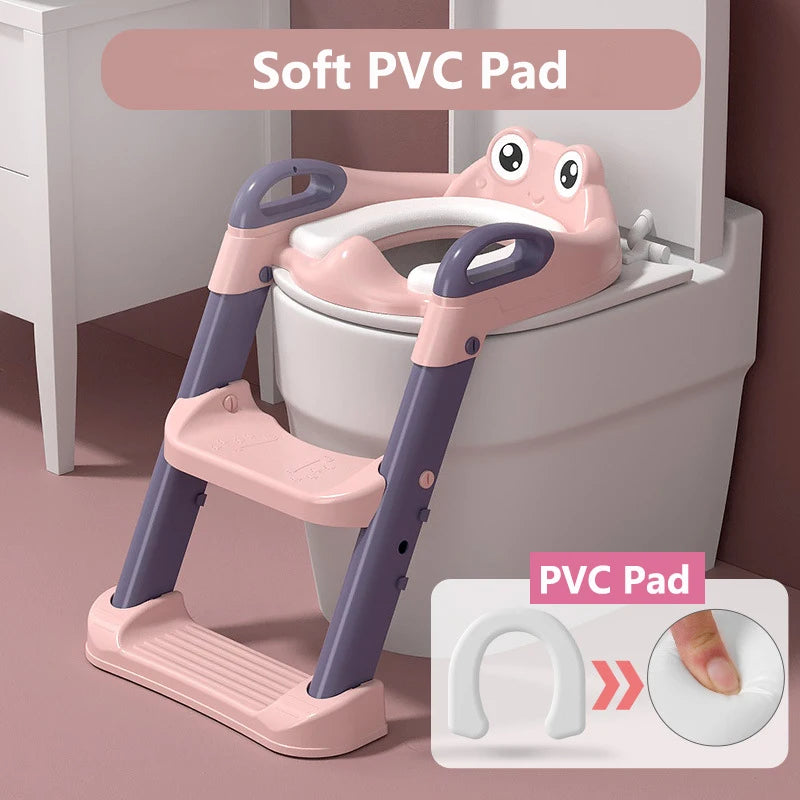 KinderPot™ Folding Baby Potty Training Seat with Step Stool Ladder – Portable Travel Toilet