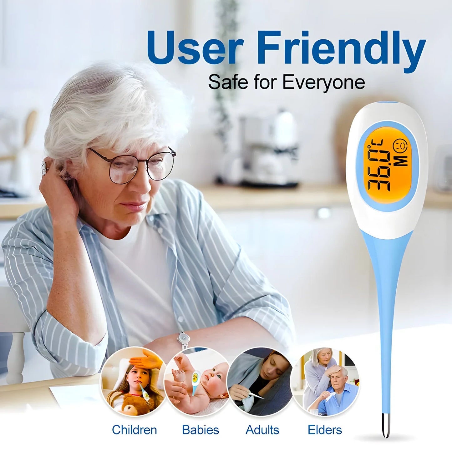 InstaTemp™ Digital Infrared Thermometer – Non-Contact Forehead & Body Temperature Monitor for Baby & Adult