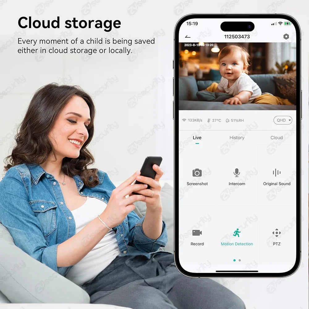 ZySecurity™ 2K 3MP Wireless Video Baby Monitor (ZY-MY06)