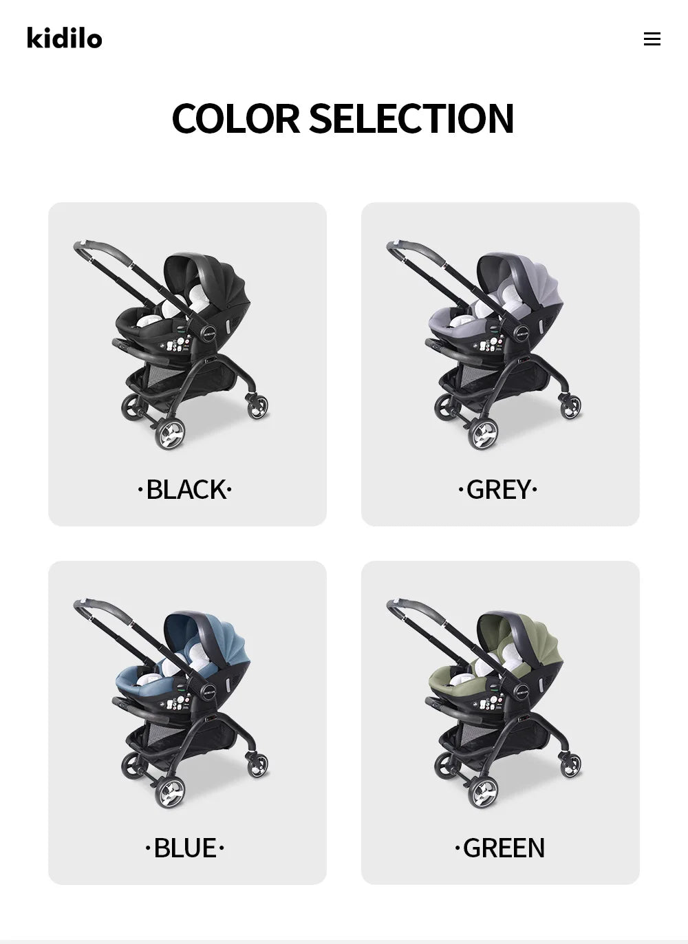 Kidilo™ 3-in-1 Baby Car Seat Stroller