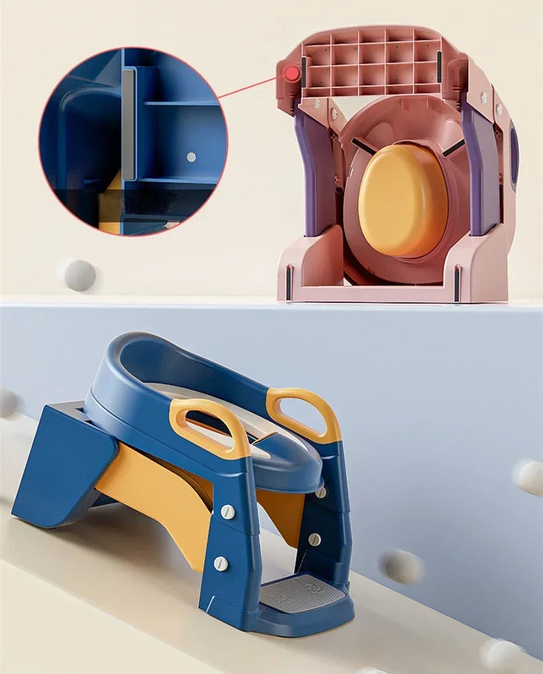 EasyPot™ Folding Baby Potty Training Seat with Step Stool Ladder – Portable Travel Toilet