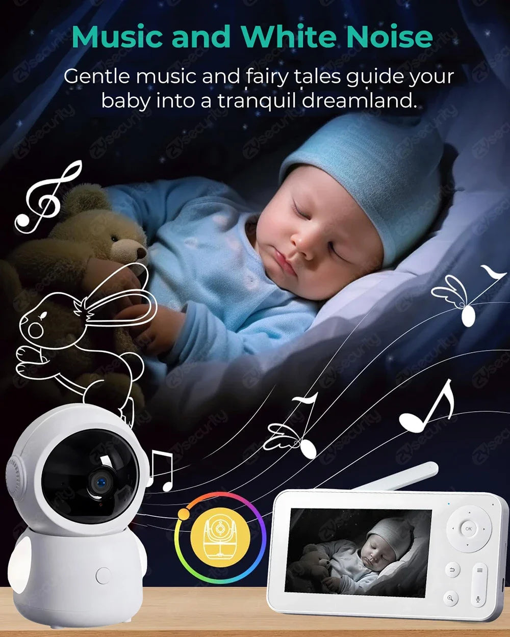 ZySecurity™ 2K 3MP Wireless Video Baby Monitor (ZY-MY06)