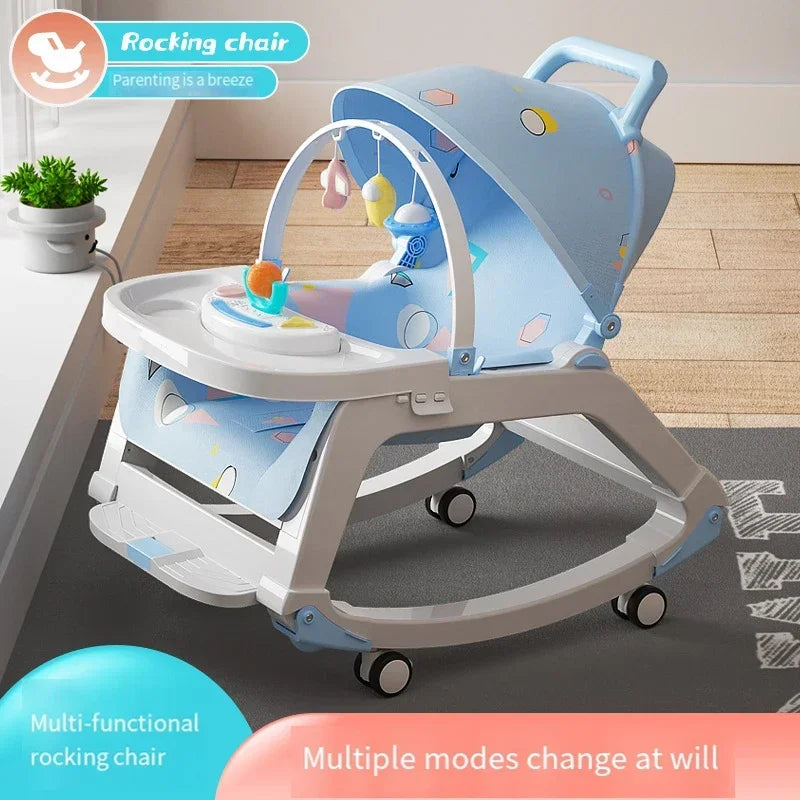 DreamNest™ 5-in-1 Baby Rocking Chair | Multi-Functional Bouncer, Seat, Rocker, Dining & Trolley