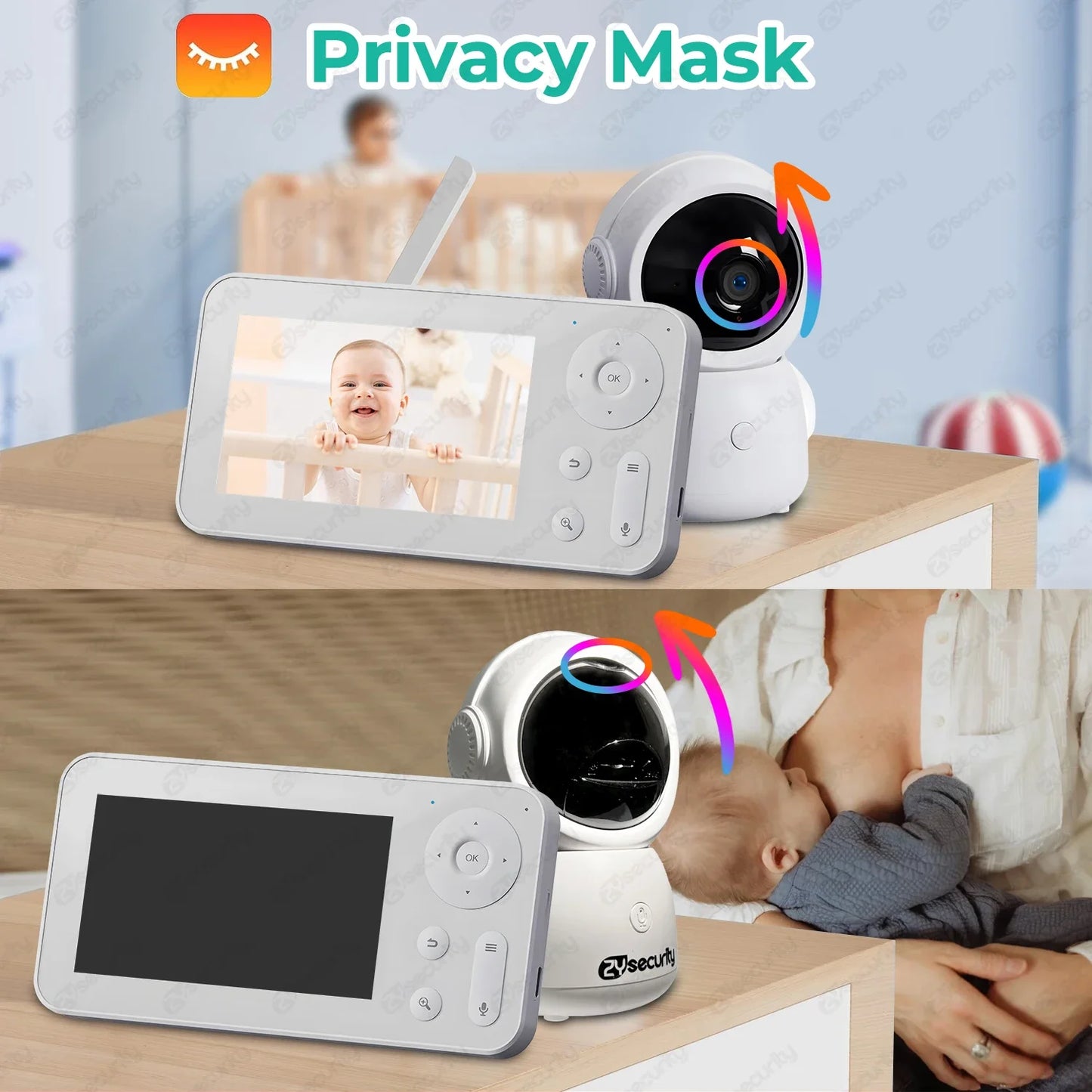 ZySecurity™ 2K 3MP Wireless Video Baby Monitor (ZY-MY06)
