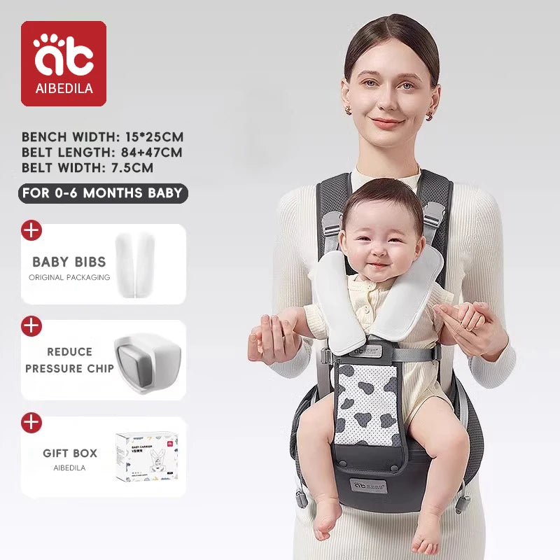 AIBEDILA™ Ergonomic Waist-Stool Baby Carrier – Anti-Gravity Comfort 20kg+