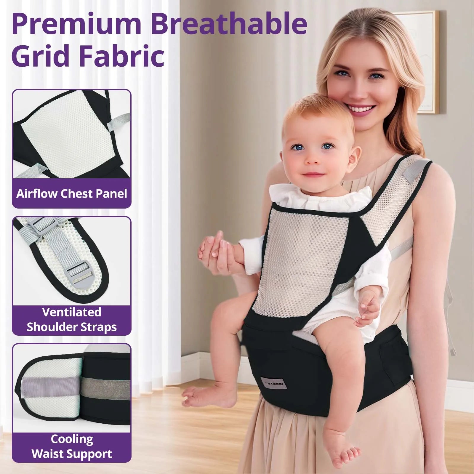 SafeNest™ Toddler Backpack Baby Carrier – Heavy-Duty Comfort