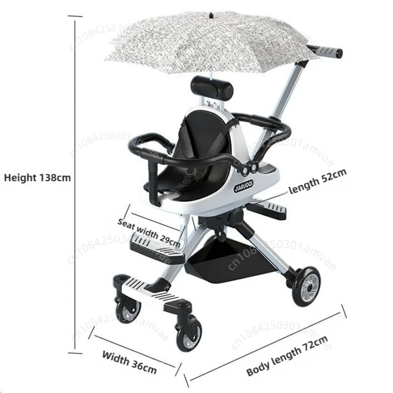 AuraPicks™ TwinGlide Pro Double Stroller