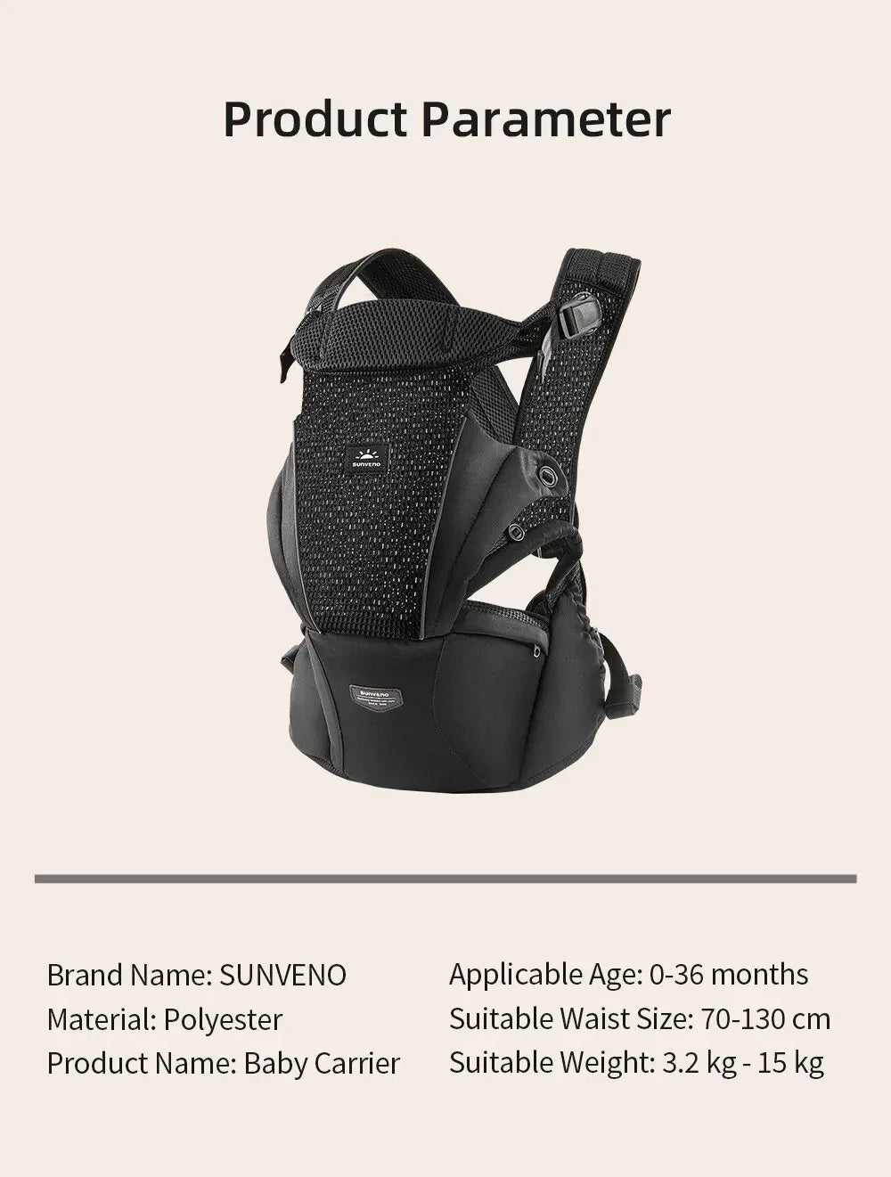 Sunveno™ Ergonomic 4-in-1 Baby Carrier – Back Pain Relief Design