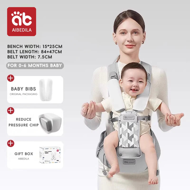 AIBEDILA™ Ergonomic Waist-Stool Baby Carrier – Anti-Gravity Comfort 20kg+