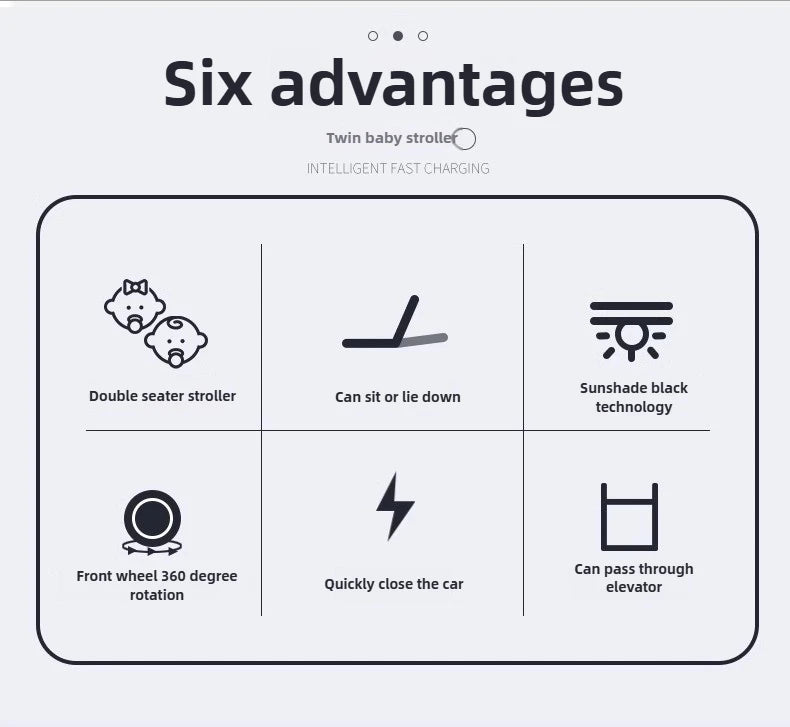 WarmHouse™ TwinFlex Double Stroller – Foldable Comfort for Two Kids