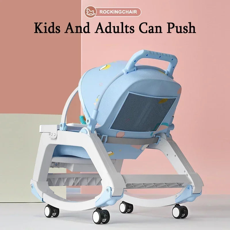DreamNest™ 5-in-1 Baby Rocking Chair | Multi-Functional Bouncer, Seat, Rocker, Dining & Trolley