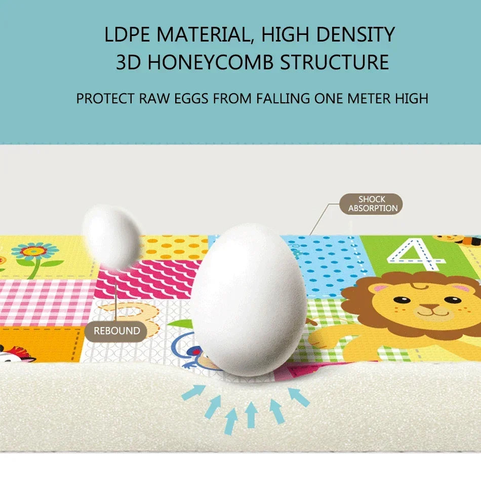 PlayJoy™ Foldable Baby Play Mat – Educational, Soft & Portable Kids Carpet