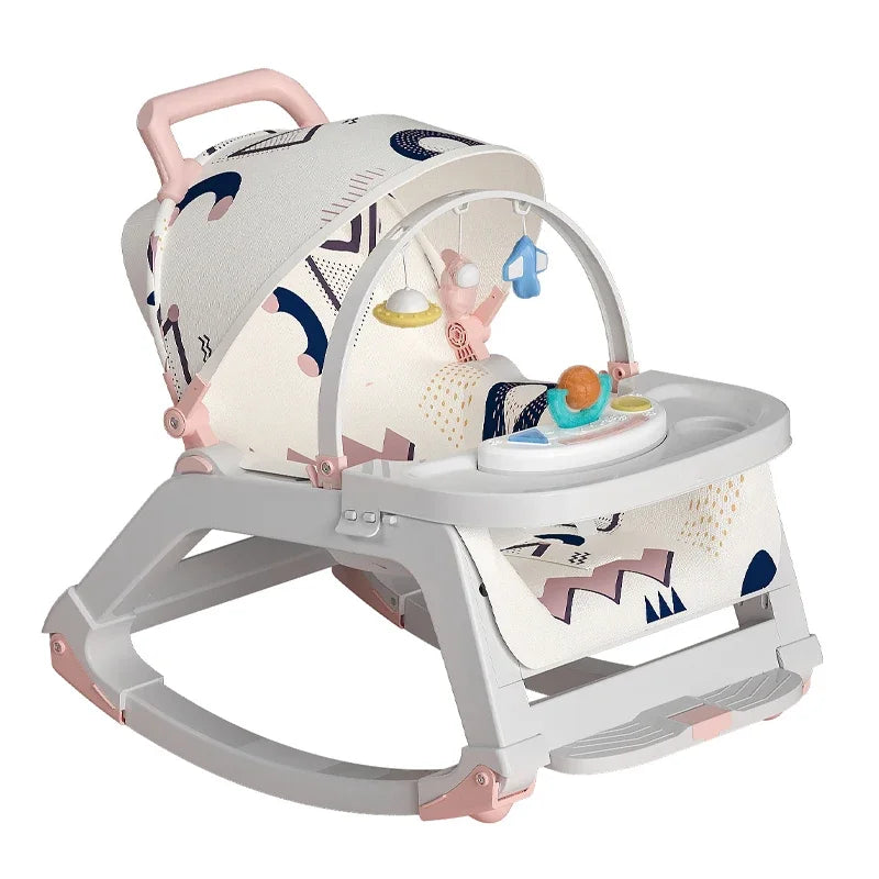 DreamNest™ 5-in-1 Baby Rocking Chair | Multi-Functional Bouncer, Seat, Rocker, Dining & Trolley