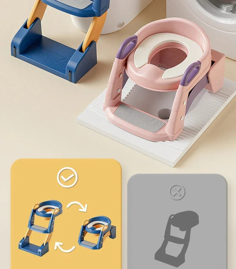 EasyPot™ Folding Baby Potty Training Seat with Step Stool Ladder – Portable Travel Toilet