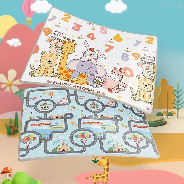 PlayNest™ Foldable Baby & Kids Play Mat – Soft, Educational, Double-Sided Foam Rug