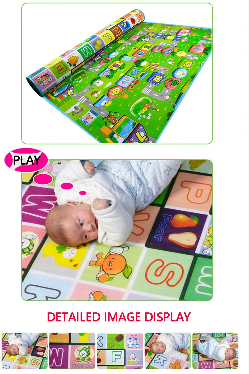 ComfyPlay™ Cartoon Baby Play Mat – Large Foldable EPE Foam Rug, Non-Toxic & Safe