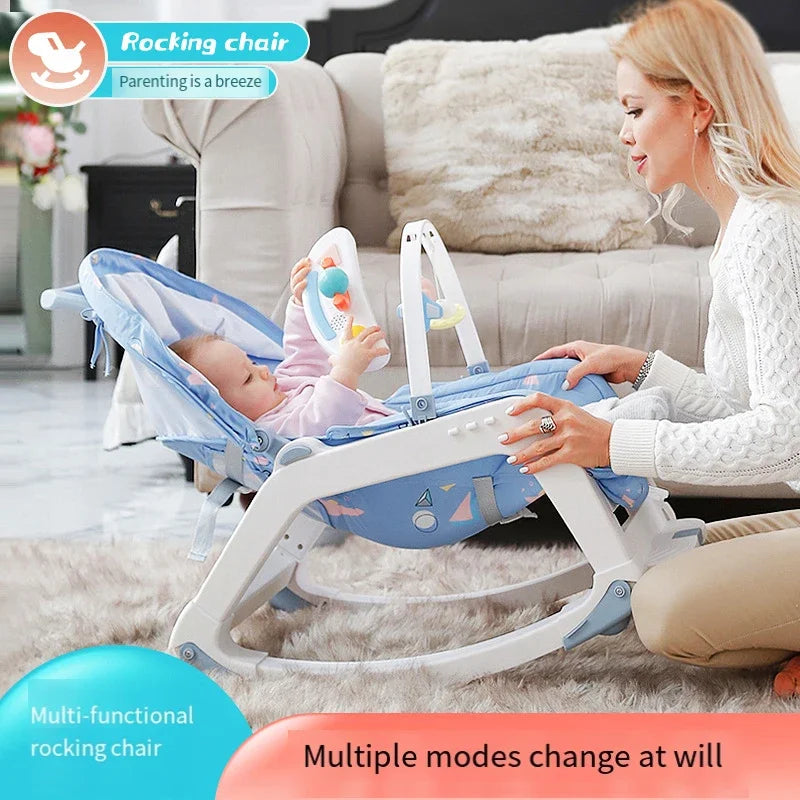 DreamNest™ 5-in-1 Baby Rocking Chair | Multi-Functional Bouncer, Seat, Rocker, Dining & Trolley