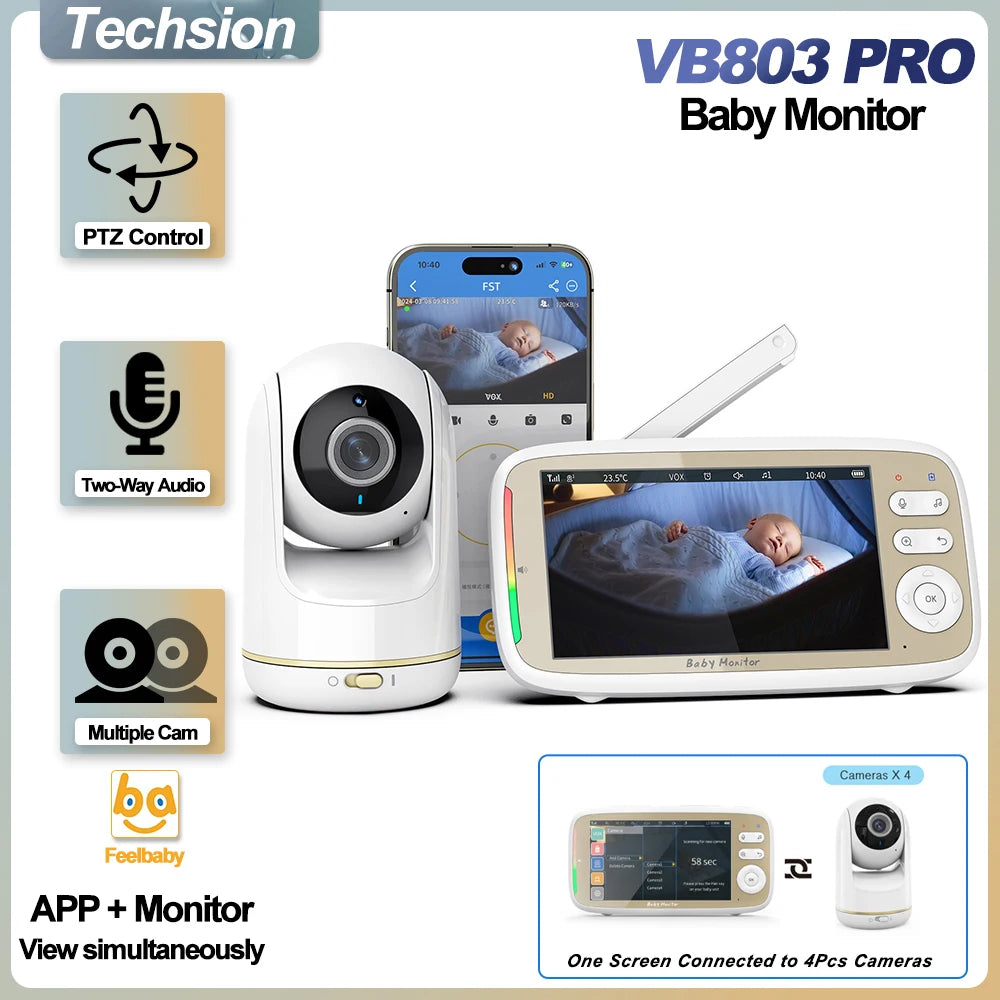 VB803 PRO 720P HD Baby Monitor with Two-Way Talk & WIFI PTZ