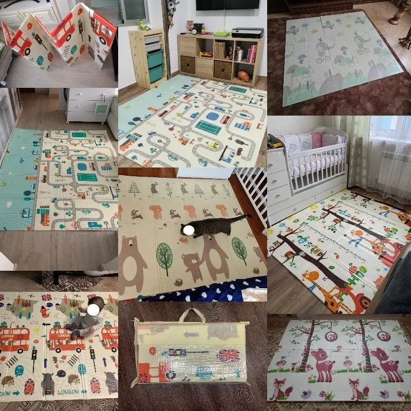 SafeNest™ Foldable Baby Play Mat – Non-Toxic XPE Foam, Reversible & Easy to Clean