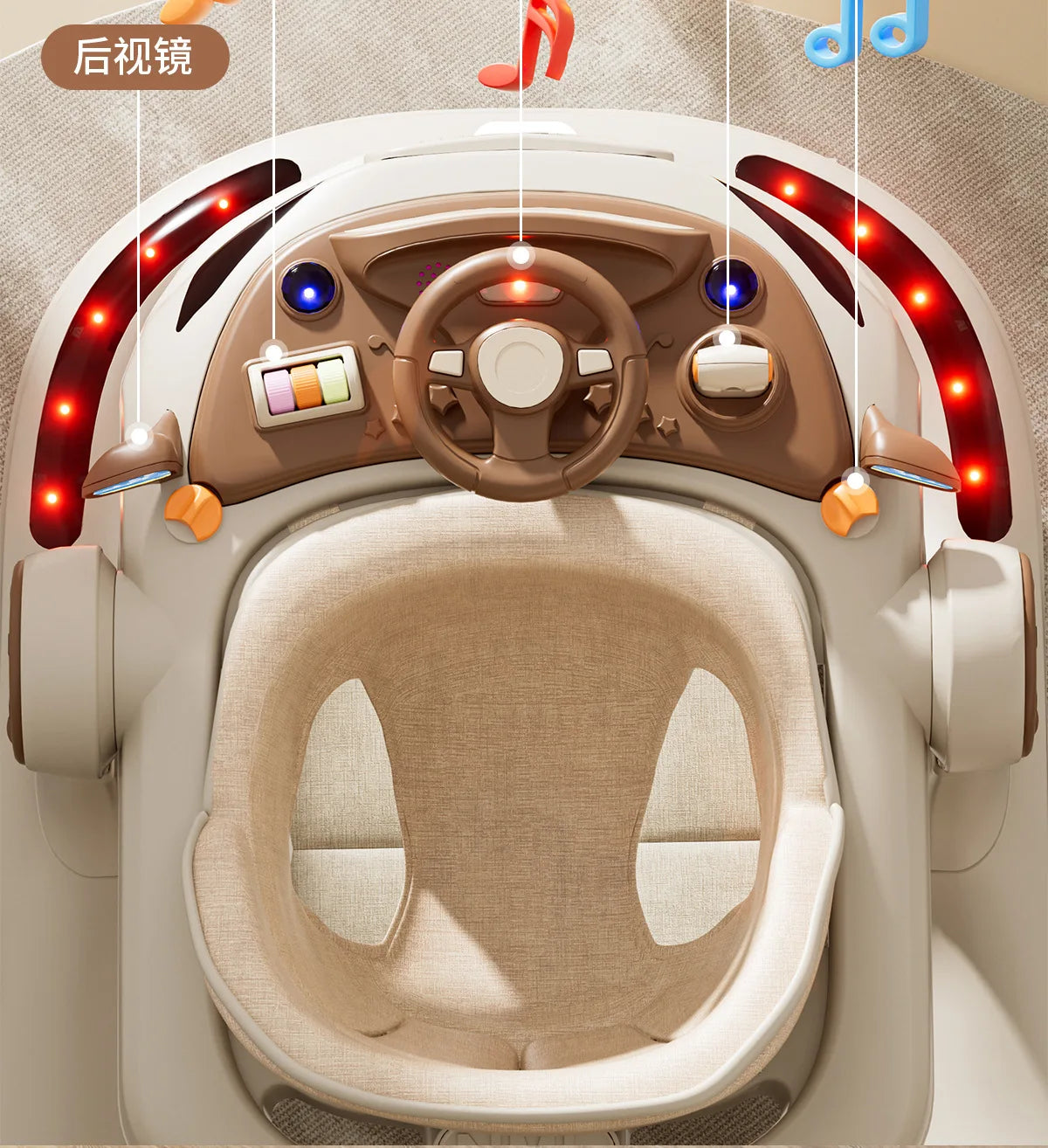 3-in-1 Foldable Baby Walker with Music & Wheels