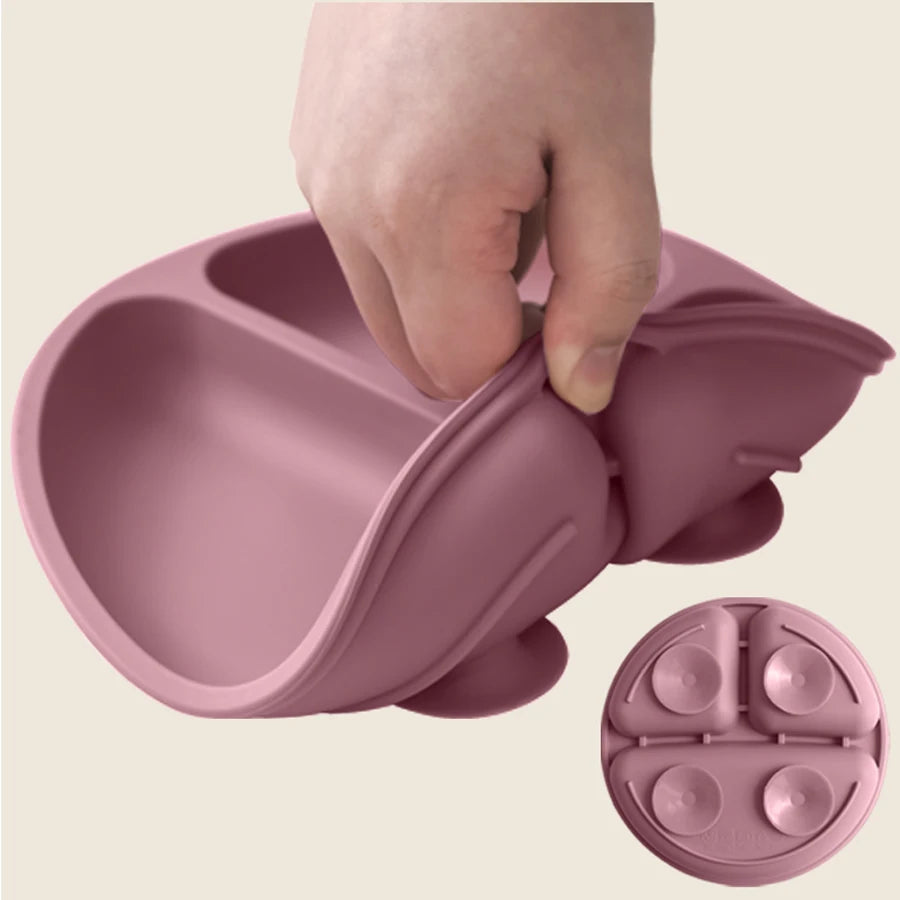 1PC Baby Sucker Silicone Dining Plate