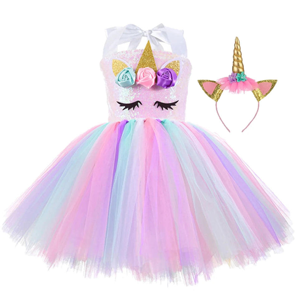 Princess Girls Unicorn Tutu Dress