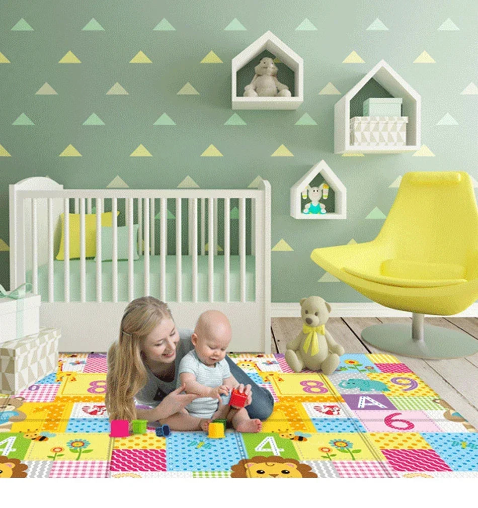PlayJoy™ Foldable Baby Play Mat – Educational, Soft & Portable Kids Carpet