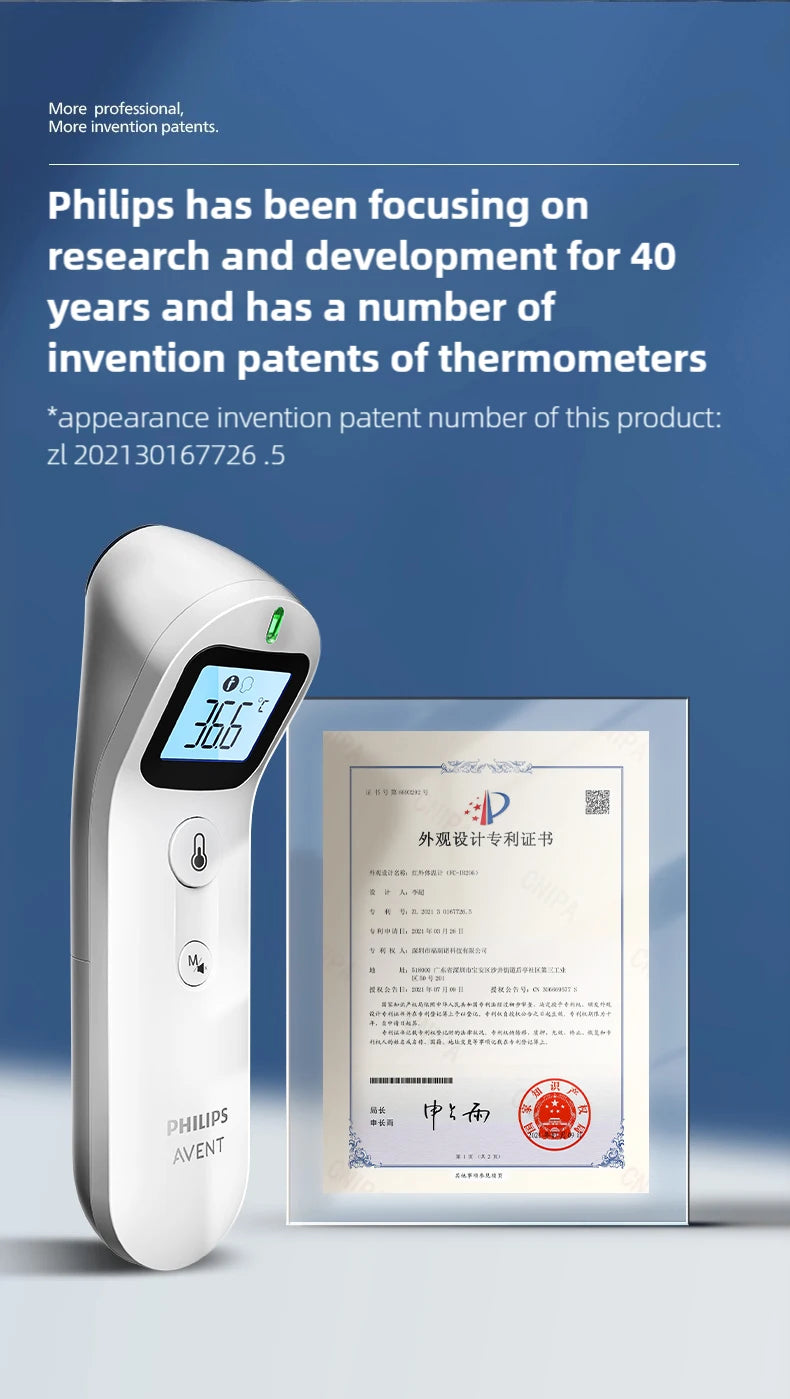 Philips Avent™ Infrared Forehead Thermometer – Non-Contact Digital Temperature Reader for Babies & Adults