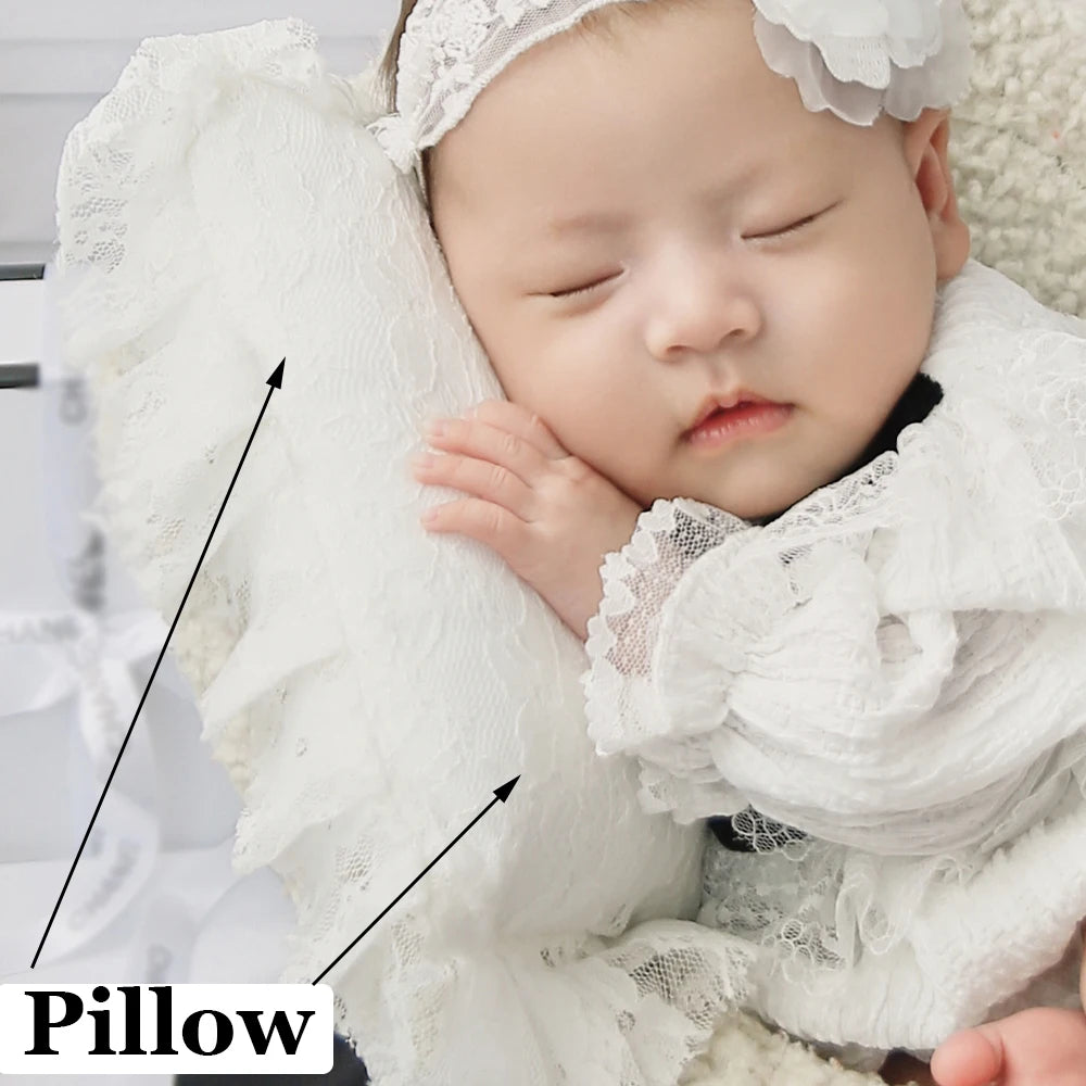 Newborn Photography Props Set – Fashion Photo Outfit with Dress, Headband & Soft Hat for 0–1 Month Baby Girls