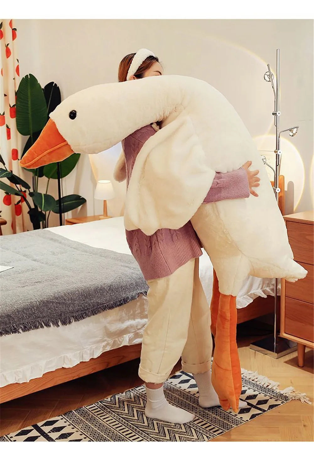 GFPAN™ Giant Plush Duck Pillow – Soft Cotton Stuffed Animal Toy (50/90/130cm)