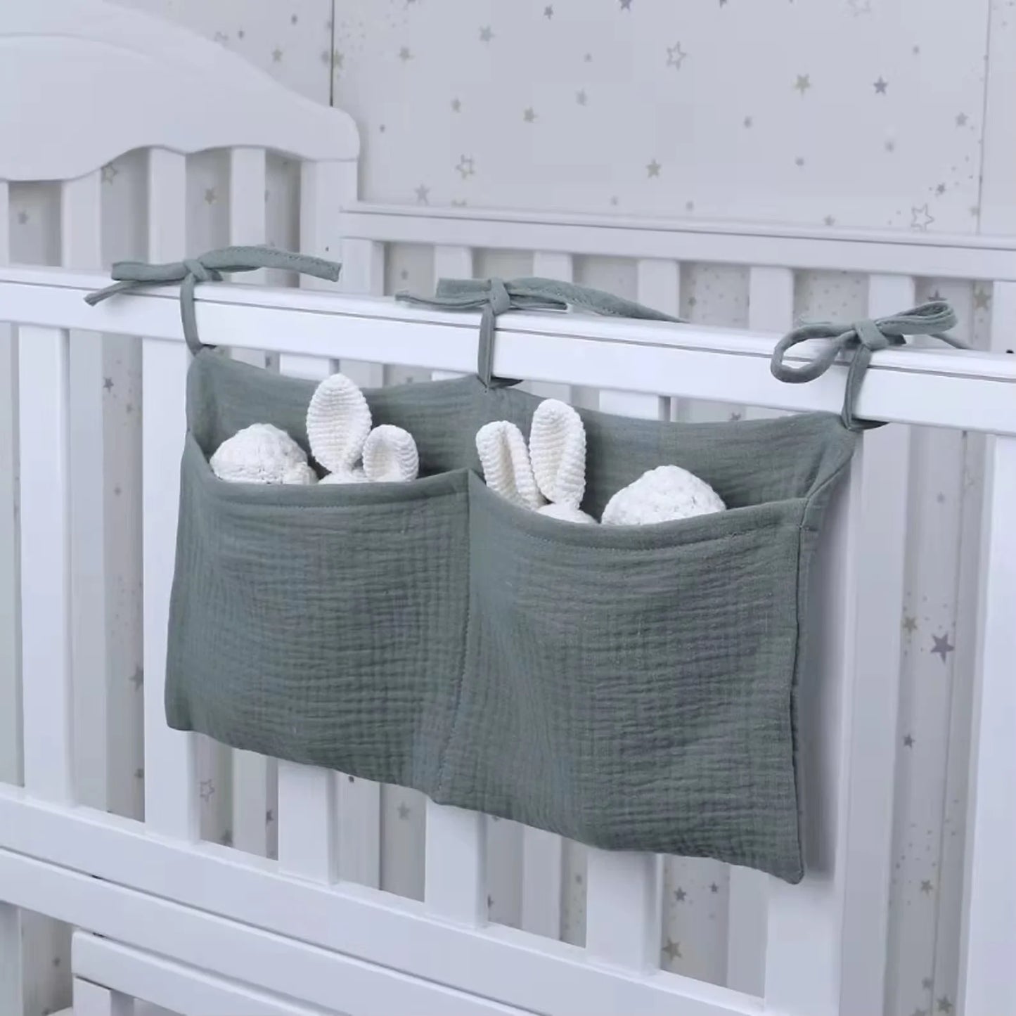Portable Baby Bedside Dual-Pocket Storage Bag