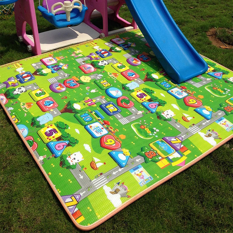 ComfyPlay™ Cartoon Baby Play Mat – Large Foldable EPE Foam Rug, Non-Toxic & Safe