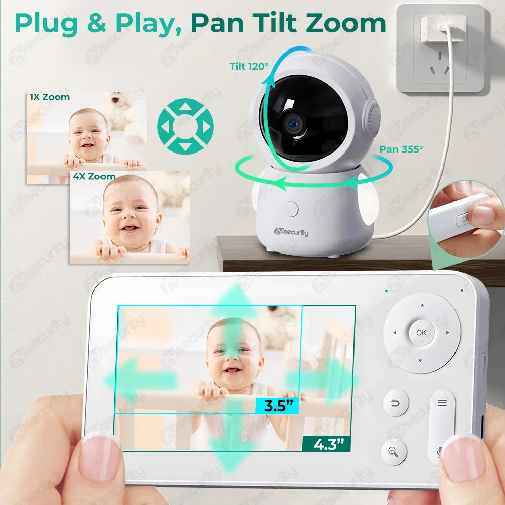 ZySecurity™ 2K 3MP Wireless Video Baby Monitor (ZY-MY06)
