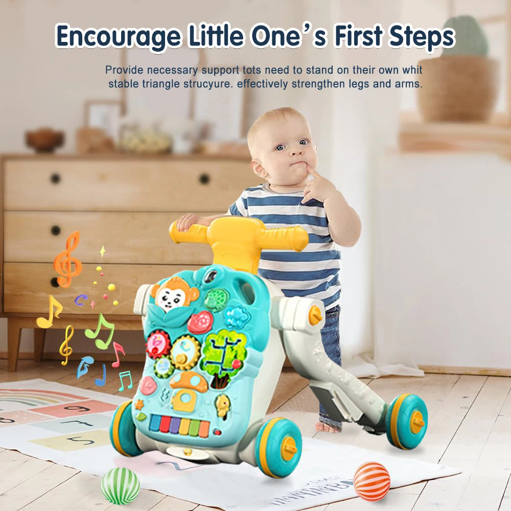 FunStep™ 5-in-1 Baby Walker – Activity Board, Play Table & Scooter for 0–2Y