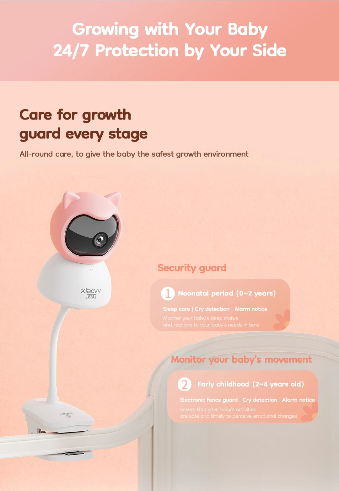 XiaoVV™ 3MP HD Wireless Baby Monitor (Q2 BM)