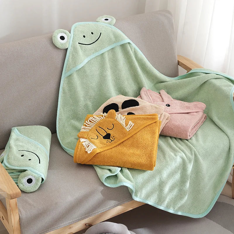 SnuggleBoo™ Cartoon Hooded Baby Towel