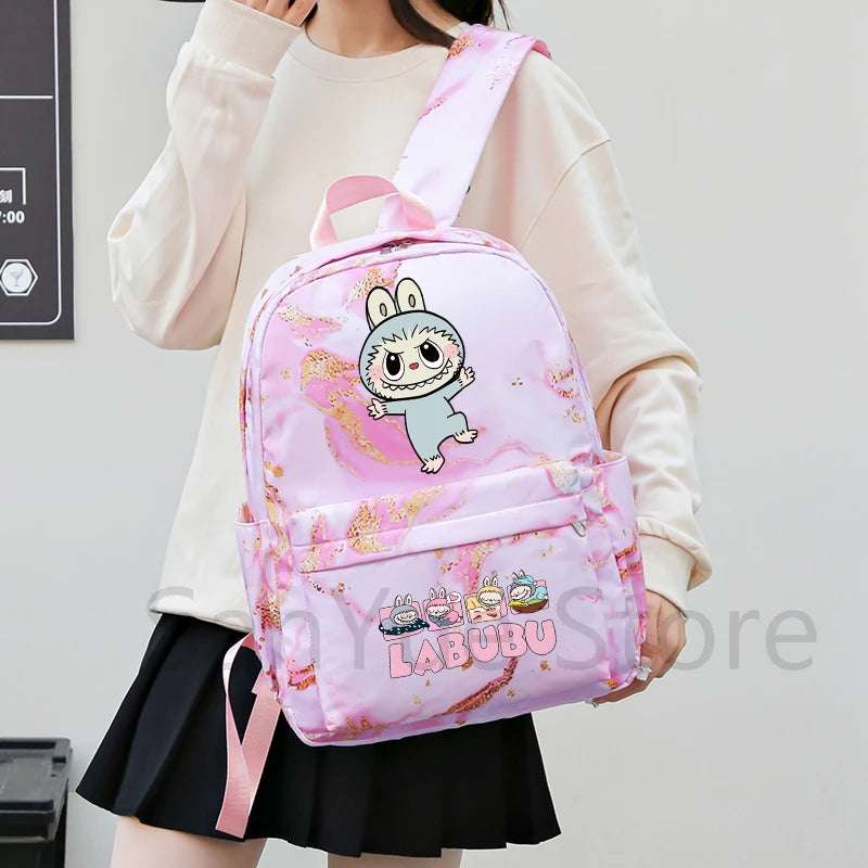 MINISO™ 4-in-1 Anime School Backpack Set – Waterproof Canvas Bag , Lunch Bag, Pen Case & Water Bottle