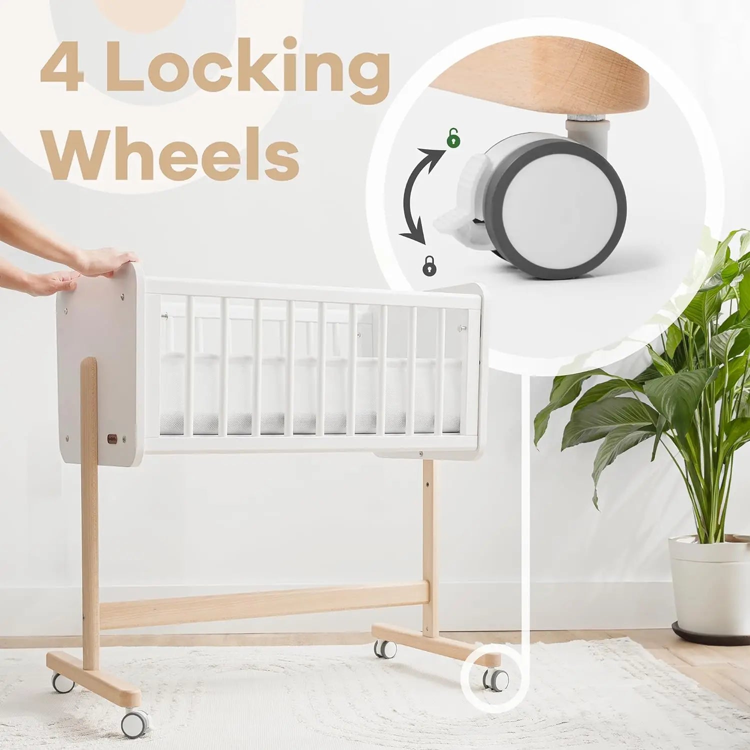 DreamNest™ Convertible Wooden Bassinet