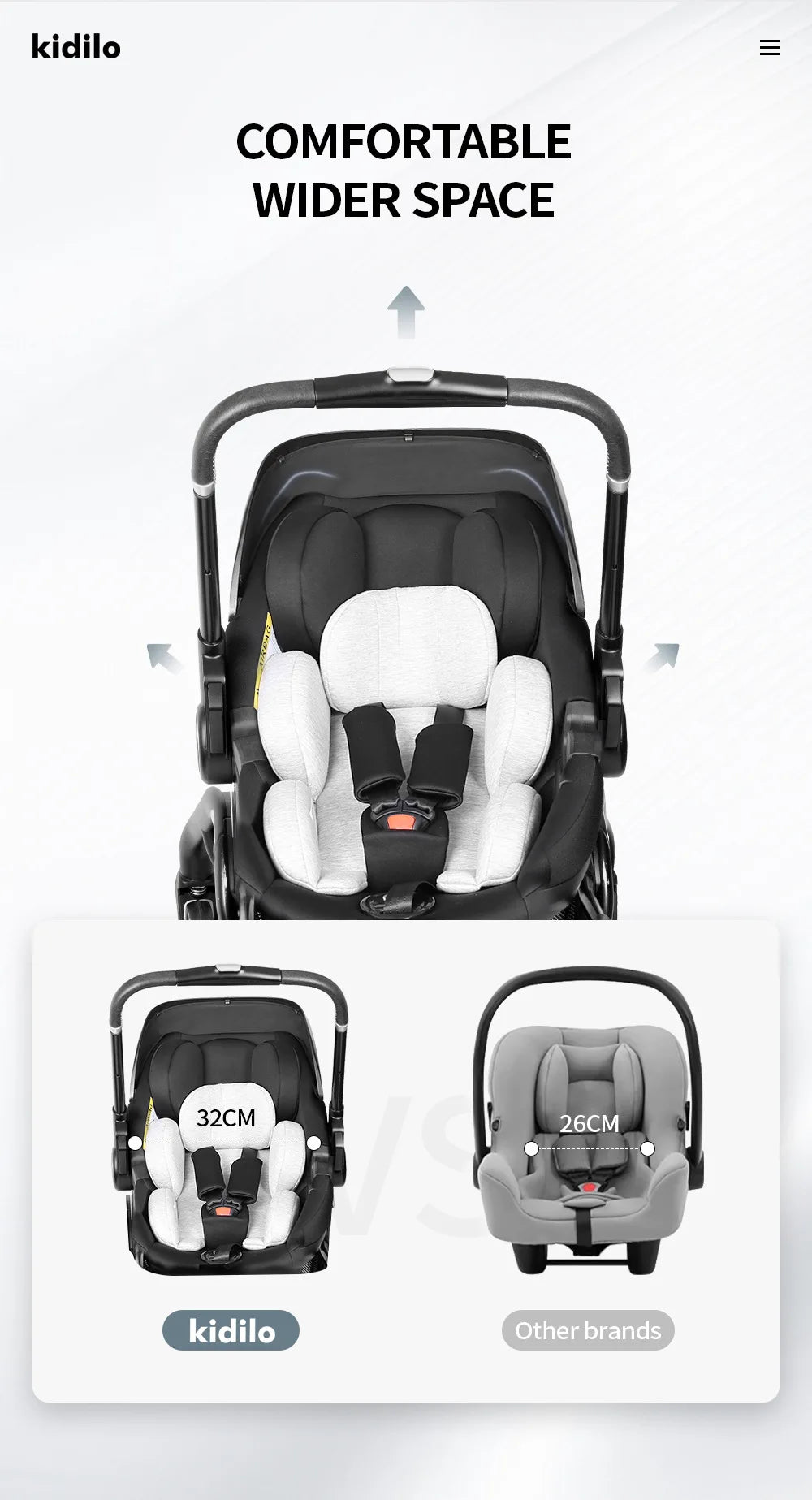 Kidilo™ 3-in-1 Baby Car Seat Stroller