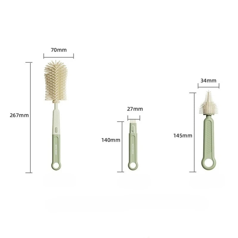CleanEase™ 6-Piece Silicone Bottle Brush Set